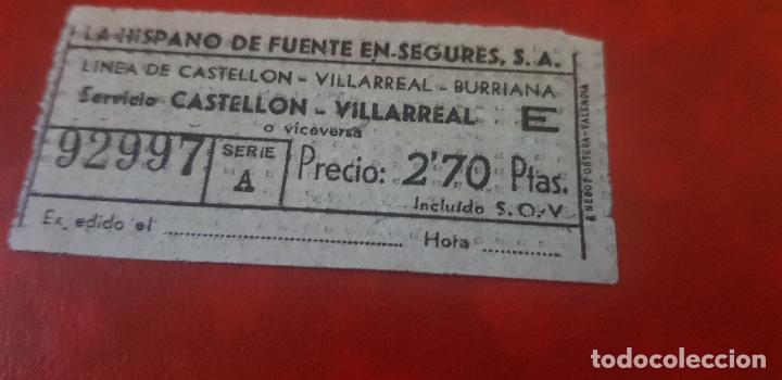 Collectables Transport Tickets: BILLETE DE AUTOBUS,LA HISPANO DE FUENTE EN SEGURES S..A.(HIFE) A&Ntilde;O 1964