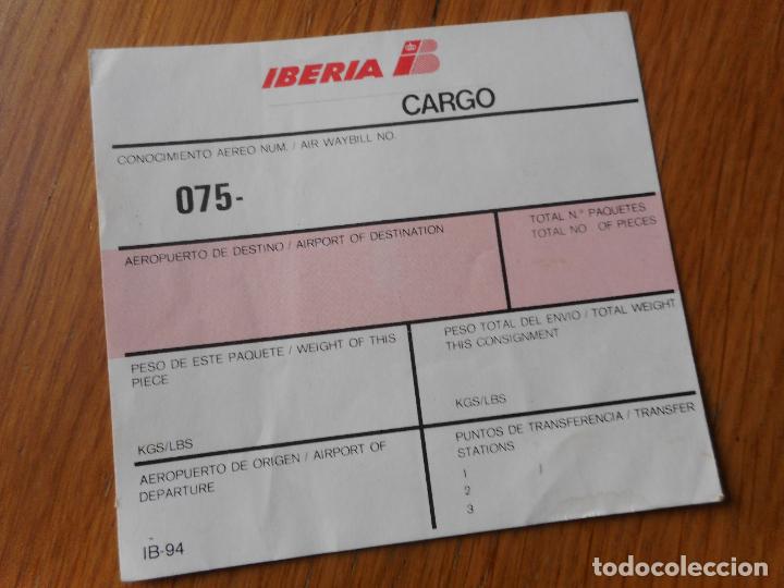 Collectables Transport Tickets: ANTIGUA PEGATINA ETIQUETA IBERIA CARGO. LINEAS AEREAS DE ESPA&Ntilde;A