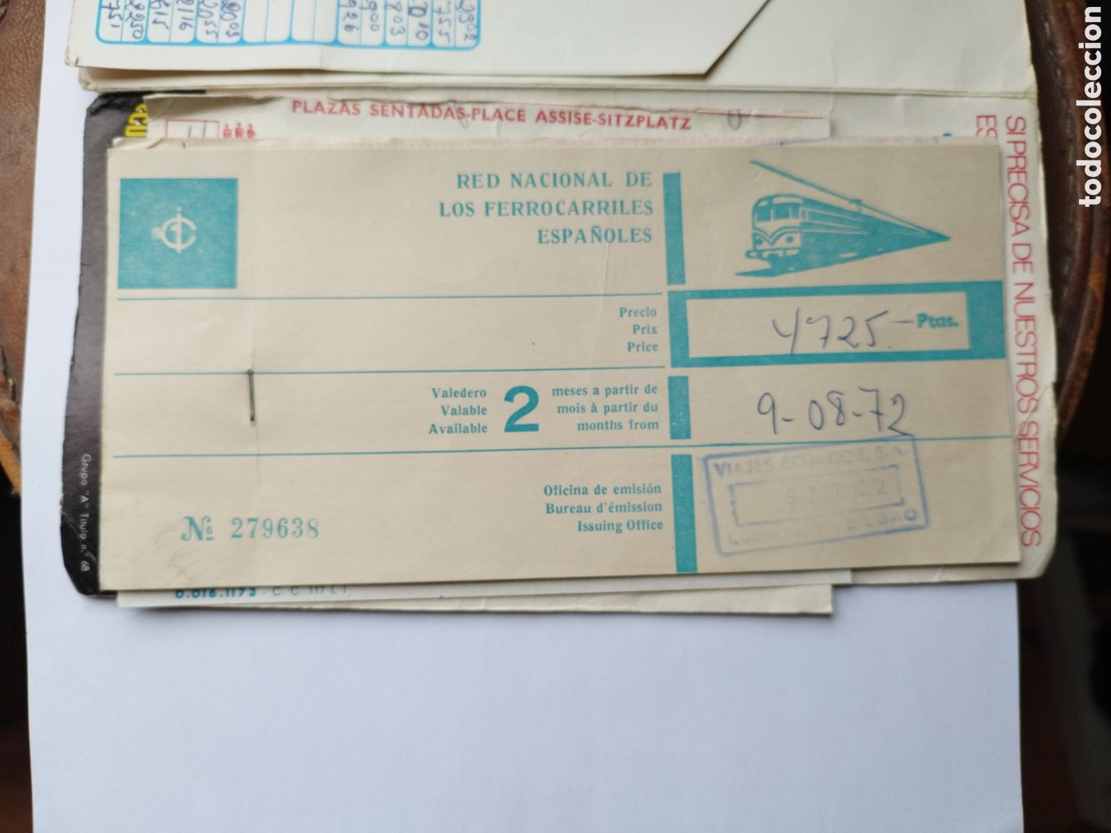 Collectables Transport Tickets: Billete de tren Hendaya a Emmendingen Alemania agosto 1972 Red Nacional ferrocarriles espa&ntilde;oles