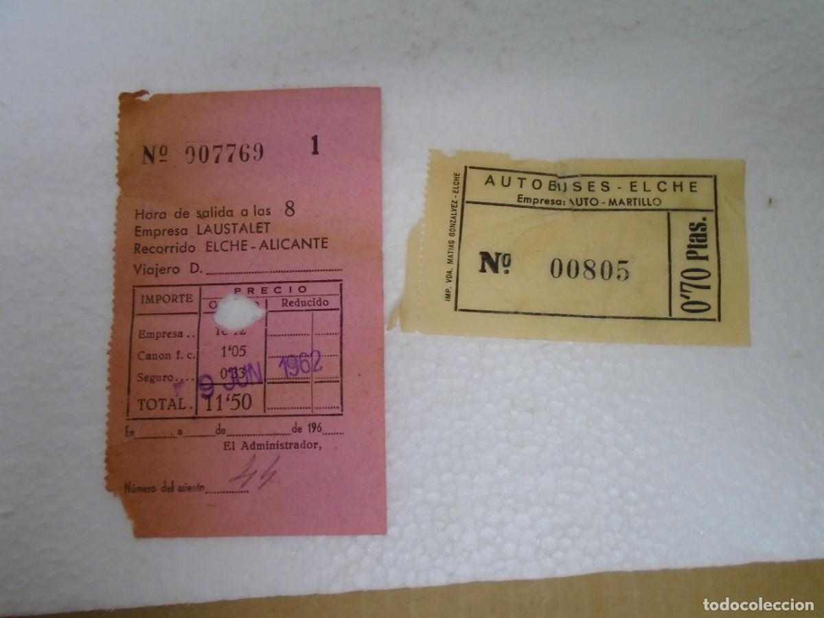 Collectables Transport Tickets: ELCHE.TICKETS-BILLETES DE AUTOCAR,A&Ntilde;OS 50-60.