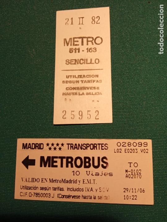 Collectables Transport Tickets: METROBUS A&Ntilde;O 2006 Y BILLETE DE METRO SENCILLO A&Ntilde;O 1982 - AMBOS DE MADRID