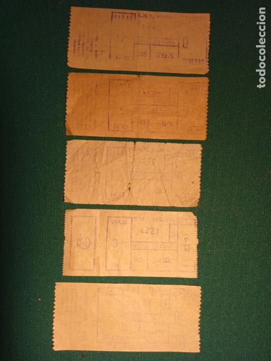 Collectables Transport Tickets: CINCO BILLETES AUTOBUS - EMT MADRID - A&Ntilde;OS 70