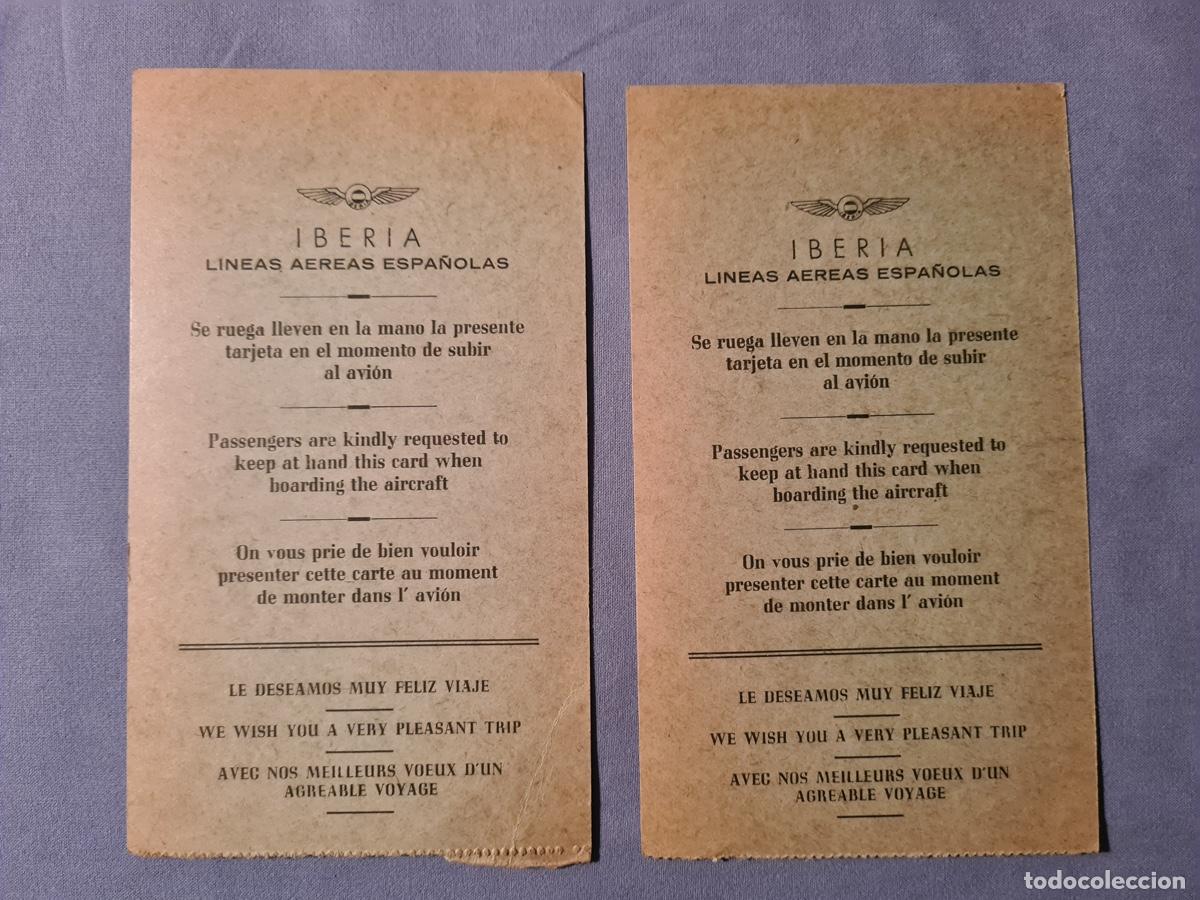 Collectables Transport Tickets: Dos tarjetas de embarque de Iberia 1939-1941.