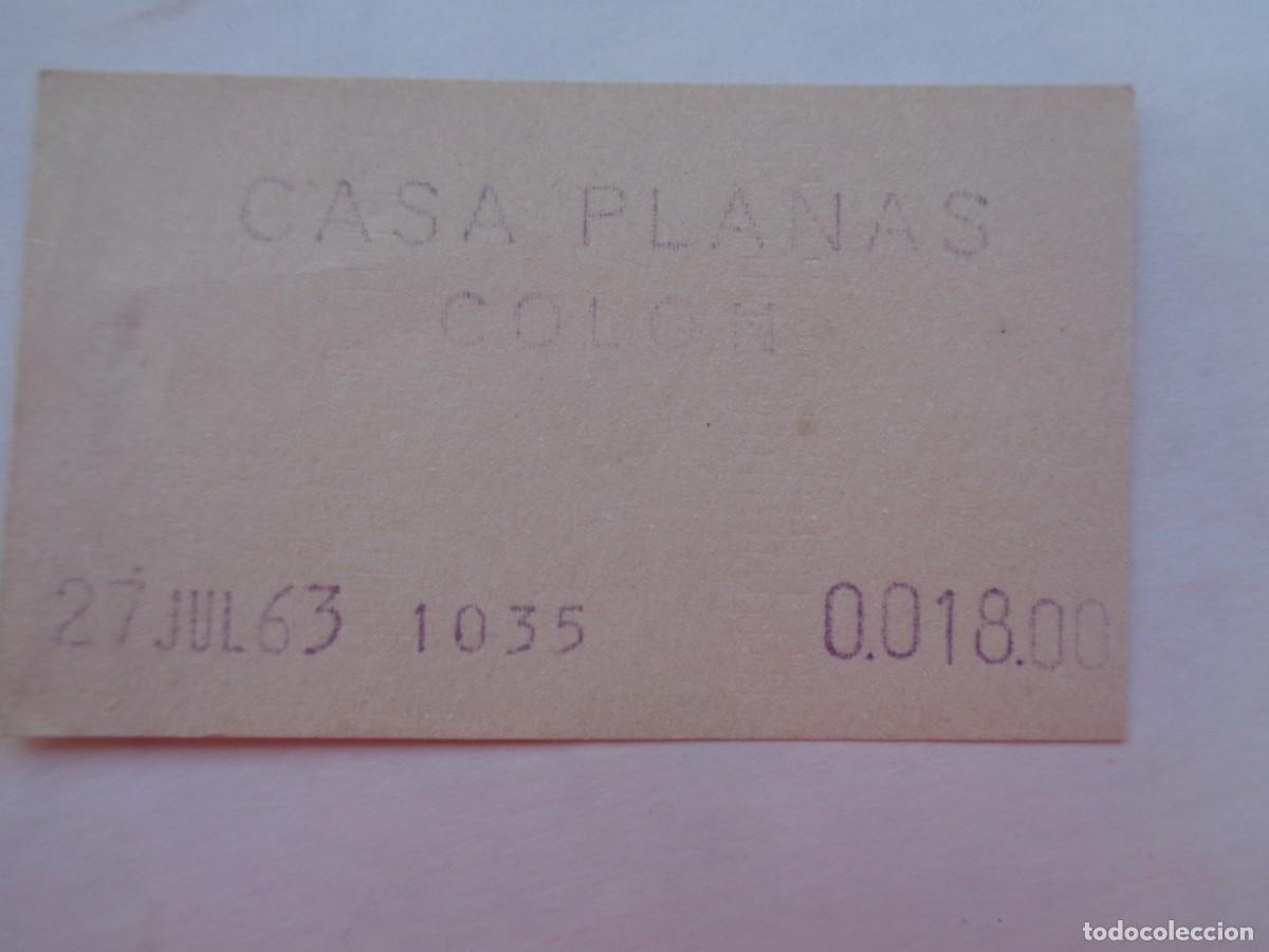 Collectables Transport Tickets: BILLETE DE AUTOBUS DE CASA PLANAS , COLON . 27 JULIO 1963