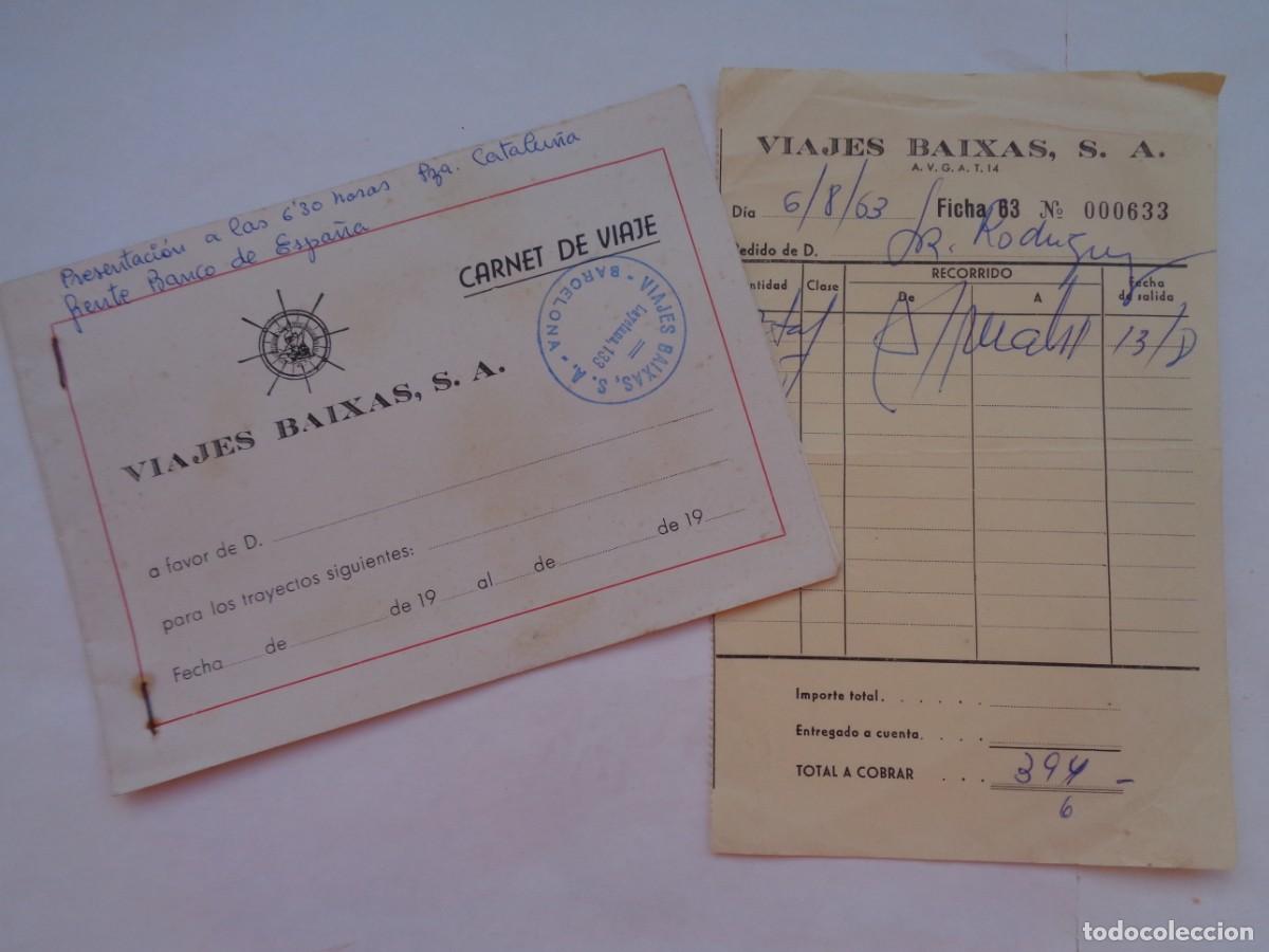 Collectables Transport Tickets: LOTE DE VIAJES BAIXAS, S.A. : BILLETE Y CARNET DE VIAJE , 1963