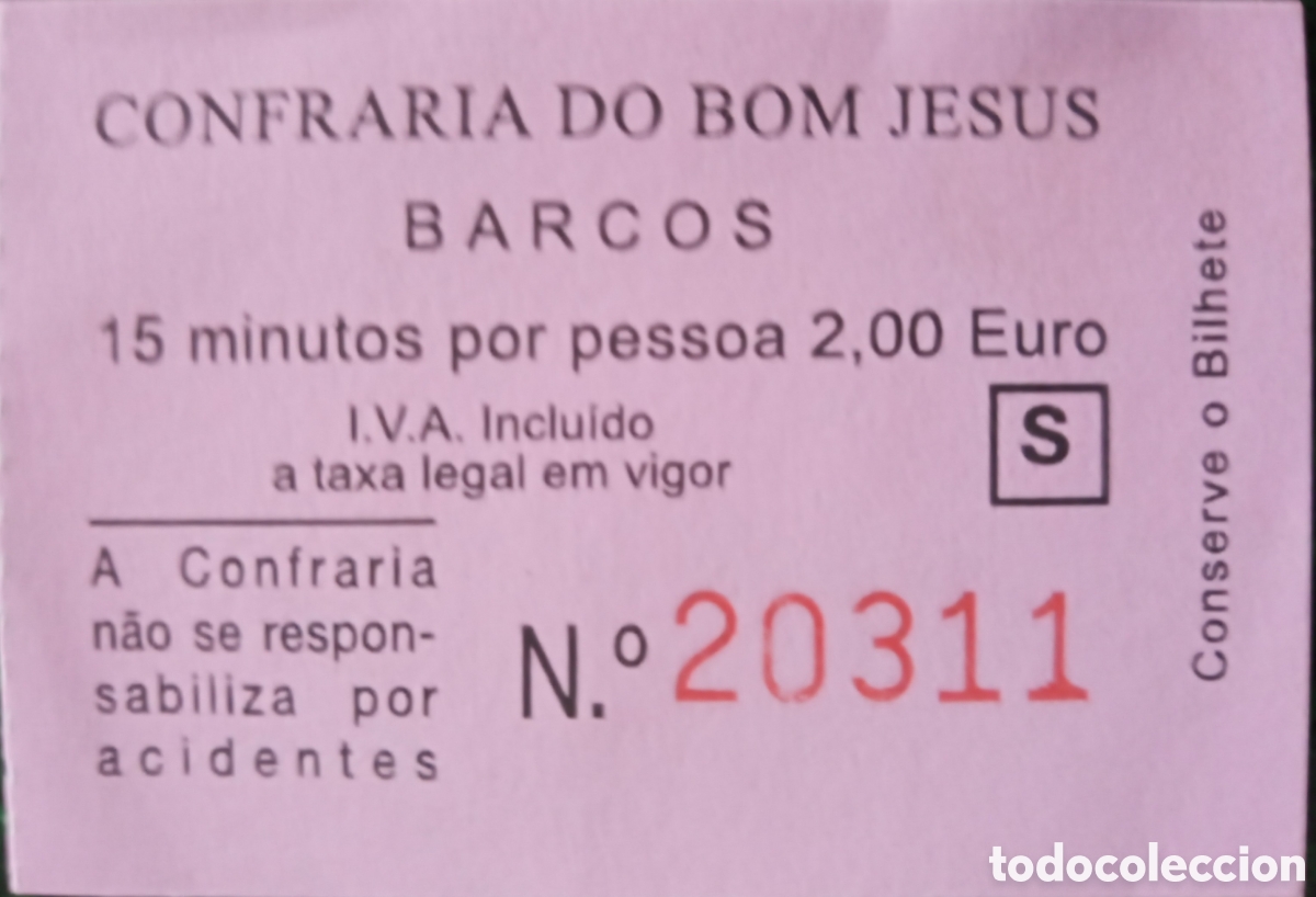 Collectables Transport Tickets: BILLETE COFRAD&Iacute;A DO BOM JES&Uacute;S. BARCOS