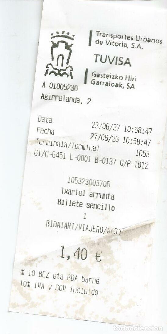 Collectables Transport Tickets: Billete de Bus de Vitoria 2023