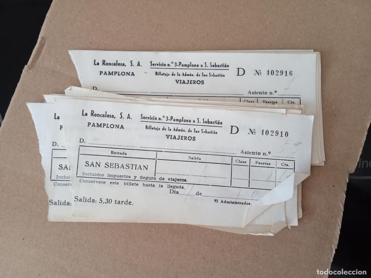Collectables Transport Tickets: 20 BILLETES AUTOBUS LA RONCALESA PAMPLONA A&Ntilde;OS 60