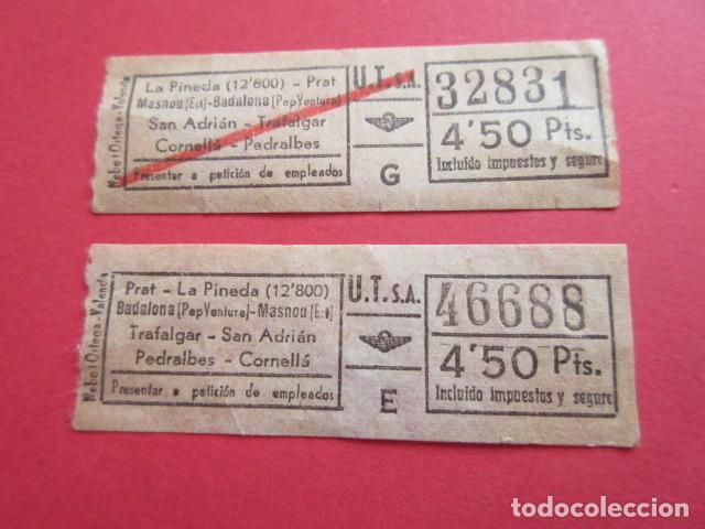 Collectables Transport Tickets: 2 BILLETES URBANIZACIONES Y TRANSPORTES URBAS BARRADO Y SIN BARRAR