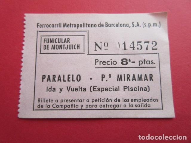 Collectables Transport Tickets: BILLETE FUNICULAR DE MONTJUICH COLOR ROSA - FERROCARRIL METROPOLITANO - ESPECIAL PISCINA PARALELO P&ordm;