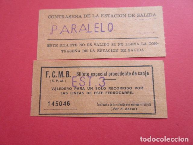 Collectables Transport Tickets: BILLETE FERROCARRIL METROPOLITANO - ESPECIAL CANJE ESTACION PARALELO