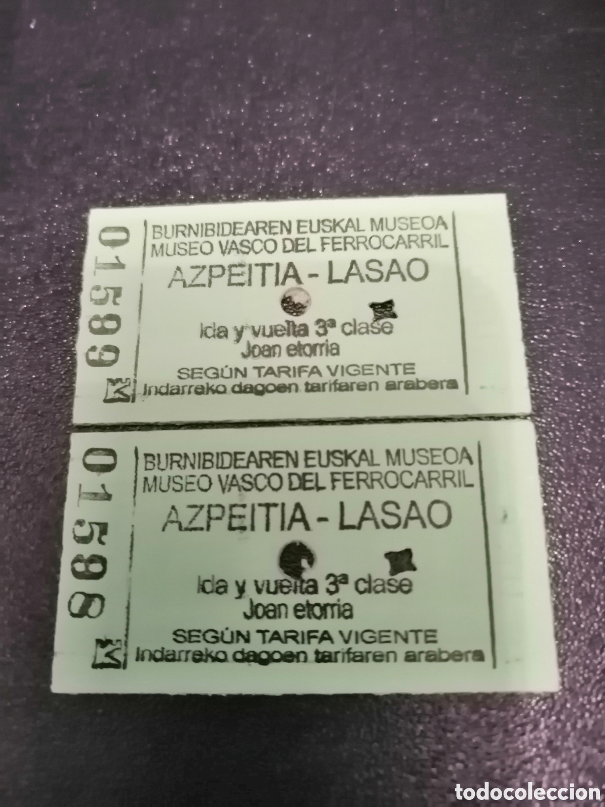 Sammeln von Fahrkarten: Entradas Museo Vasco del Ferrocarril. Azpeitia - Lasao