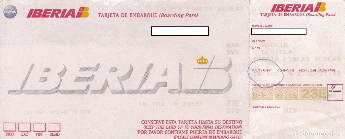 Sammeln von Fahrkarten: TARJETA DE EMBARQUE AEROLINEA IBERIA - MADRID / SEVILLA