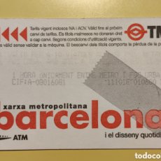 Coleccionismo Billetes de transporte: TMB TIRITA SERIE DISEÑO COTIDIANO DISSENY QUOTIDIÀ BILLETE DE TRANSPORTE BARCELONA