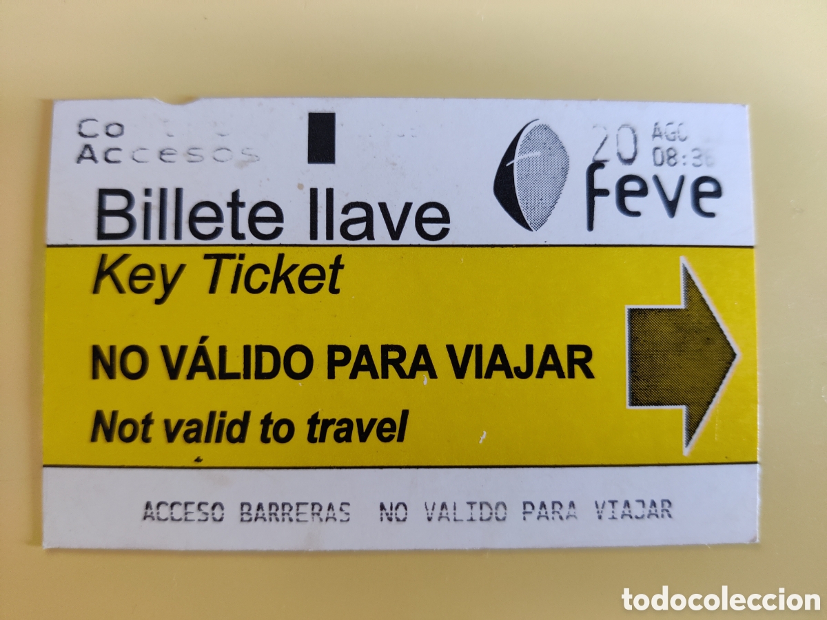 Coleccionismo billetes de transporte: FEVE Billete Llave - Foto 1