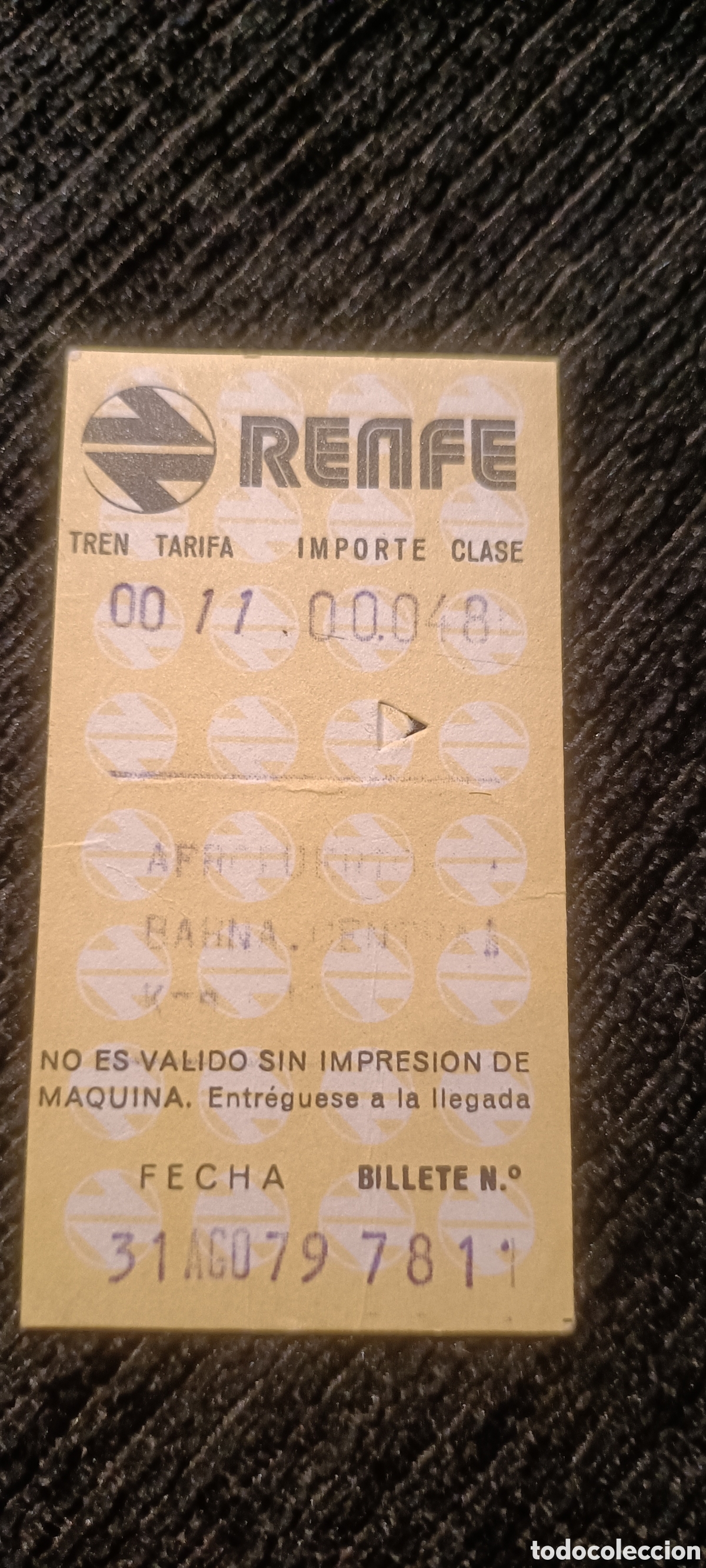Coleccionismo Billetes de transporte: Billete Renfe 1979 Admito ofertas
