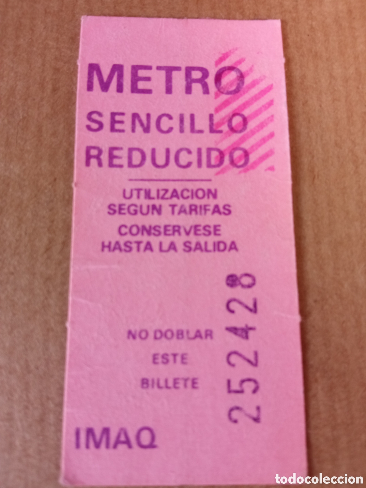 Collectables Transport Tickets: Billete metro Madrid sencillo reducido serie IMAQ