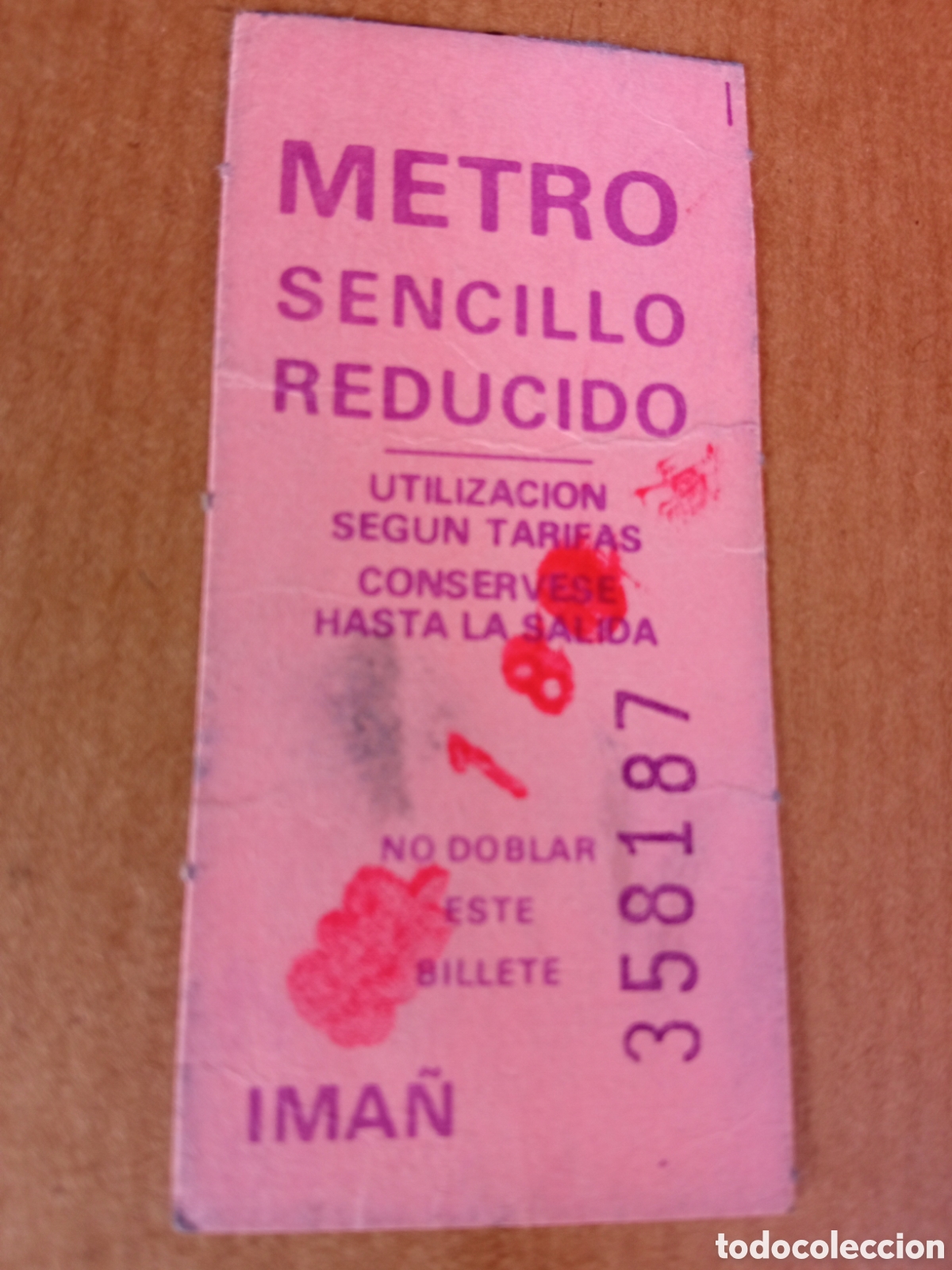 Collectables Transport Tickets: Billete metro Madrid sencillo reducido serie IMA&Ntilde;