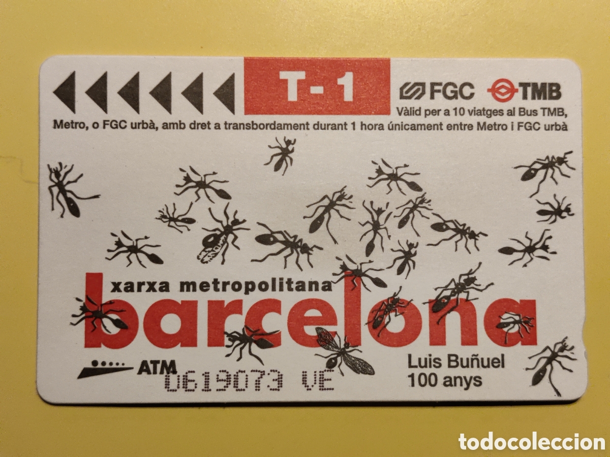 Coleccionismo Billetes de transporte: TMB T-1 Luis Bu&ntilde;uel 100 anys billete de transporte Barcelona