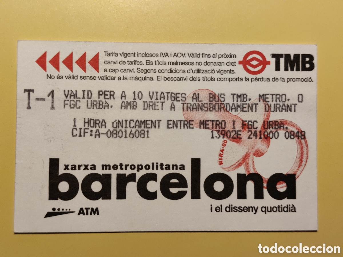 Sammeln von Fahrkarten: TMB Chupete Billetes transporte de la serie dise&ntilde;o cotidiano disseny quitidi&agrave;