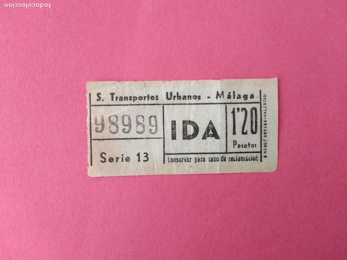 Coleccionismo Billetes de transporte: BILLETE DE AUTOBUS TRANSPORTES CAPICUA MALAGA AUTOBUSES URBANOS 1,20 PESETAS BUS