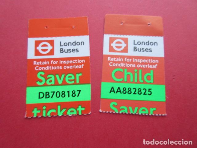 Colecionismos Bilhetes de Transporte: BILLETE LONDRES LONDON BUSES 2 DIFERENTES