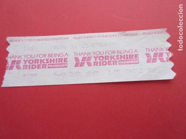 Colecionismos Bilhetes de Transporte: BILLETE YORKSHIRE - INGLATERRA