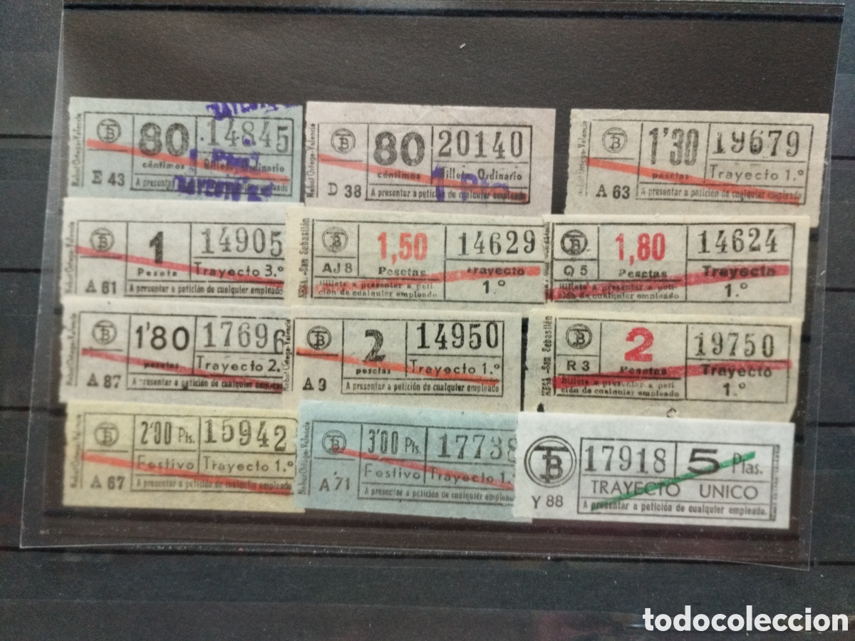 Sammeln von Fahrkarten: Lote de 12 billetes de transporte todos diferentes ida y vuelta.