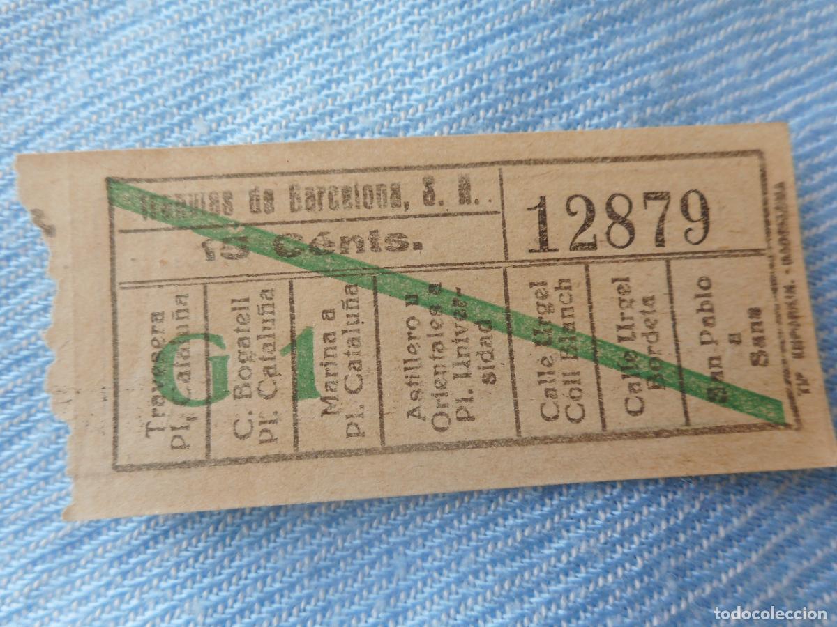 Sammeln von Fahrkarten: ANTIGUO BILLETE TRANVIAS BARCELONA