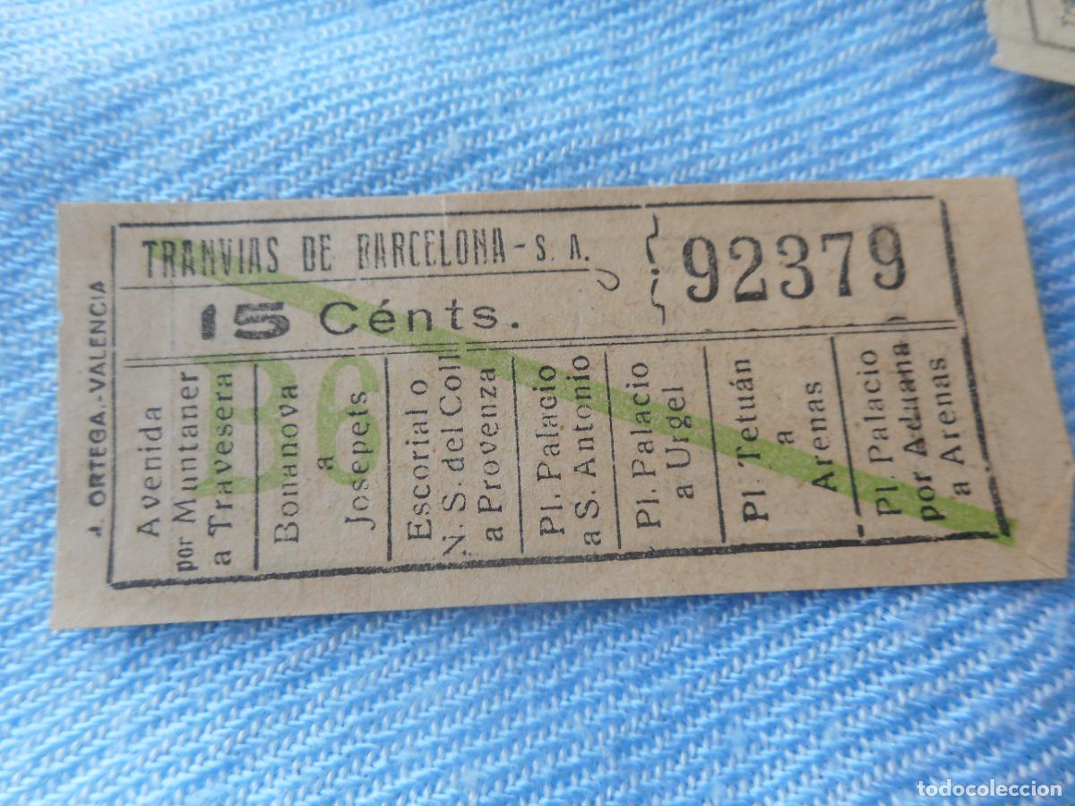 Sammeln von Fahrkarten: ANTIGUO BILLETE TRANVIAS BARCELONA S.A 15 CENTIMOS.