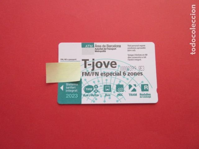 Collectionnisme Billets de transport: ref: TARMAGATMCOL - //// OPORTUNIDAD \\\\ A&Ntilde;O 2023 - T-JOVE FM/FN ESPECIAL 6 ZONAS - LEE INTERIOR