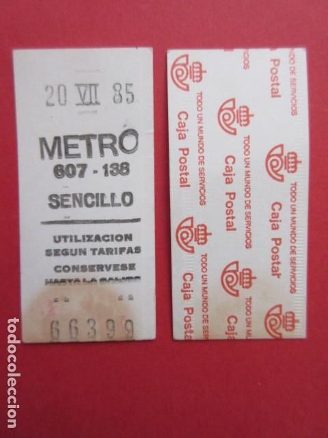 Coleccionismo Billetes de transporte: COLECCION METRO MADRID REFERENCIA: REFMM01 - BLANCO SENCILLO 607 - 138 - LEER INTERIOR CAJA POSTAL