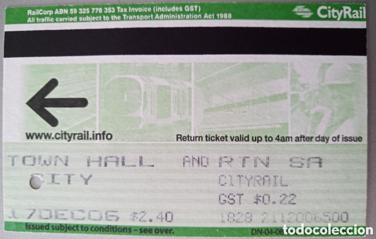 Coleccionismo Billetes de transporte: BILLETE DE TRANSPORTE DE NUEVA GALES. AUSTRALIA