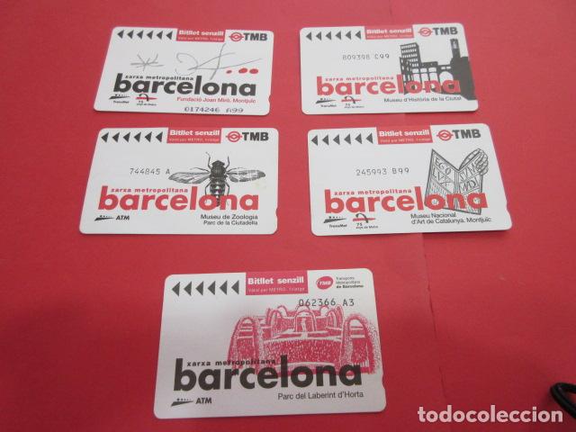 Coleccionismo Billetes de transporte: LOTE 5 TARJETAS BILLETE SENCILLO DIFERENTES EL DISE&Ntilde;O COTIDIANO BARCELONA