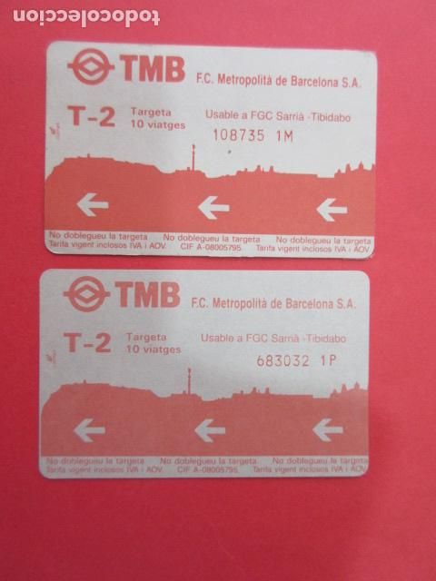 Coleccionismo Billetes de transporte: LOTE 2 TARJETAS DIFERENTES T-2 BARCELONA VER DIFERENCIAS