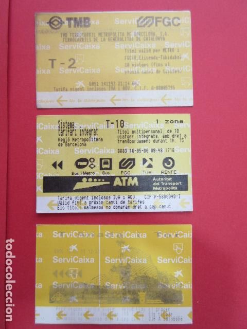 Coleccionismo Billetes de transporte: LOTE 3 TARJETAS DIFERENTES SERVICAIXA 1 AEROBUS TCC BARCELONA VER DIFERENCIAS
