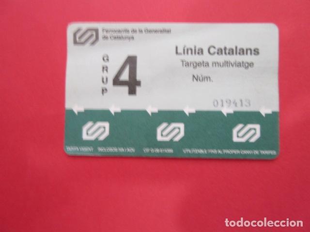 Colecionismos Bilhetes de Transporte: TARJETA FGC FERROCARRIL GENERALITAT GRUPO 4