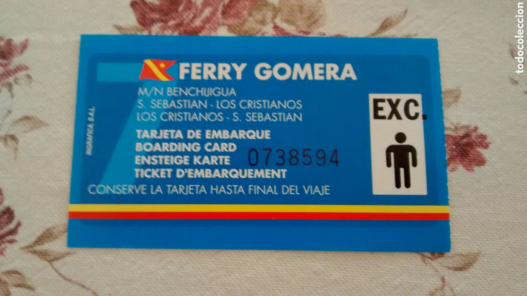 Coleccionismo Billetes de transporte: BILLETE FERRY A LA GOMERA (A1) A&Ntilde;OS 80-90