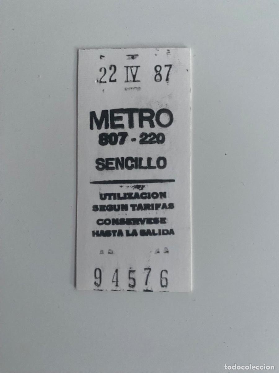 Coleccionismo Billetes de transporte: Ticket metro Madrid a&ntilde;o 87