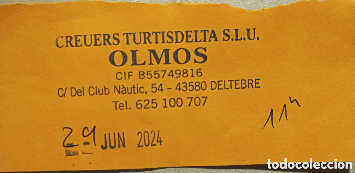 Coleccionismo Billetes de transporte: BILLETE CRUCEROS OLMOS. DELTEBRE. TARRAGONA