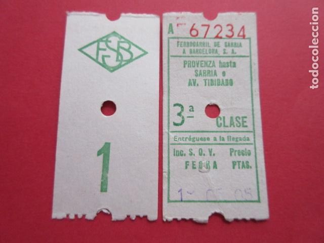 Colecionismos Bilhetes de Transporte: REF: COL_FGC_01 FGC FERROCARRILES GENERALITAT SARRIA BARCELONA 3&ordf; CLASE VERDE 1 TR. SERIE 5 CIFRA