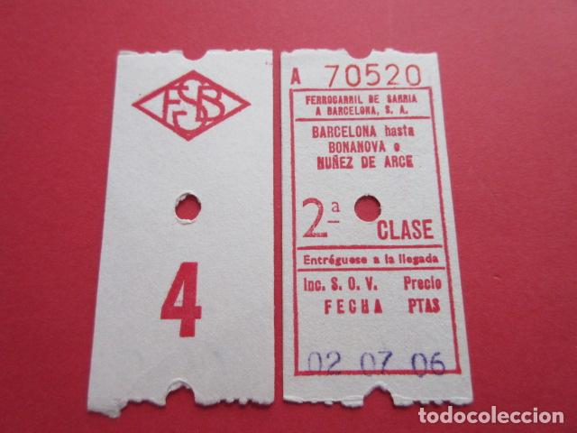 Colecionismos Bilhetes de Transporte: REF: COL_FGC_01 FGC FERROCARRILES GENERALITAT SARRIA BARCELONA 2&ordf; CLASE ROJO SERIE A 5CIFRAS 4TRAS