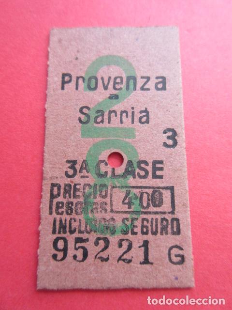 Colecionismos Bilhetes de Transporte: REF: COL_FGC_01 FGC FERROCARRILES GENERALITAT SARRIA BARCELONA 2 8 VERDE