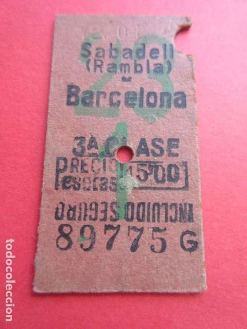 Sammeln von Fahrkarten: REF: COL_FGC_01 FGC FERROCARRILES GENERALITAT SARRIA BARCELONA 23 1 VERDE