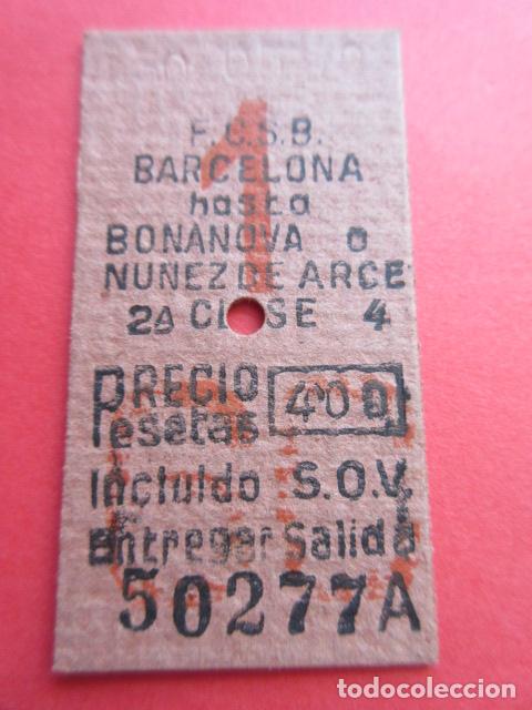 Sammeln von Fahrkarten: REF: COL_FGC_01 FGC FERROCARRILES GENERALITAT SARRIA BARCELONA 1 60 ROJO F.C.S.B. NUMERO 4