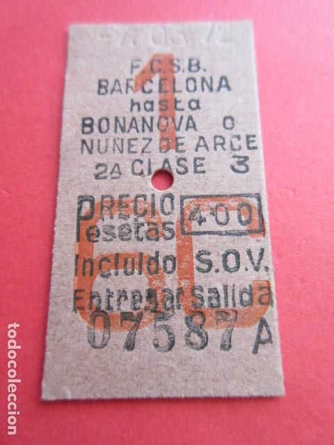 Sammeln von Fahrkarten: REF: COL_FGC_01 FGC FERROCARRILES GENERALITAT SARRIA BARCELONA 1 60 ROJO F.C.S.B. NUMERO 3