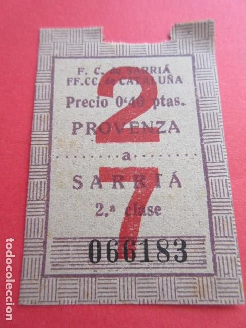 Sammeln von Fahrkarten: REF: COL_FGC_01 FGC FERROCARRILES GENERALITAT SARRIA BARCELONA 2 7