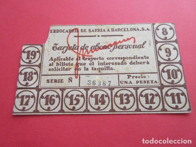 Sammeln von Fahrkarten: REF: COL_FGC_01 FGC FERROCARRILES GENERALITAT SARRIA BARCELONA TARJETA ABONO PERSONAL