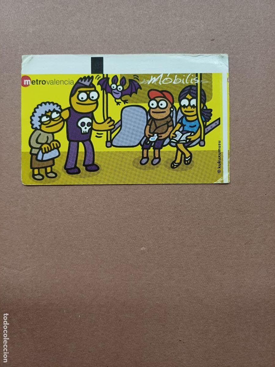 Collectables Transport Tickets: TARJETA TRANSPORTE M&Oacute;BILIS DE METRO VALENCIA. SERIE KUKUXUMUSU