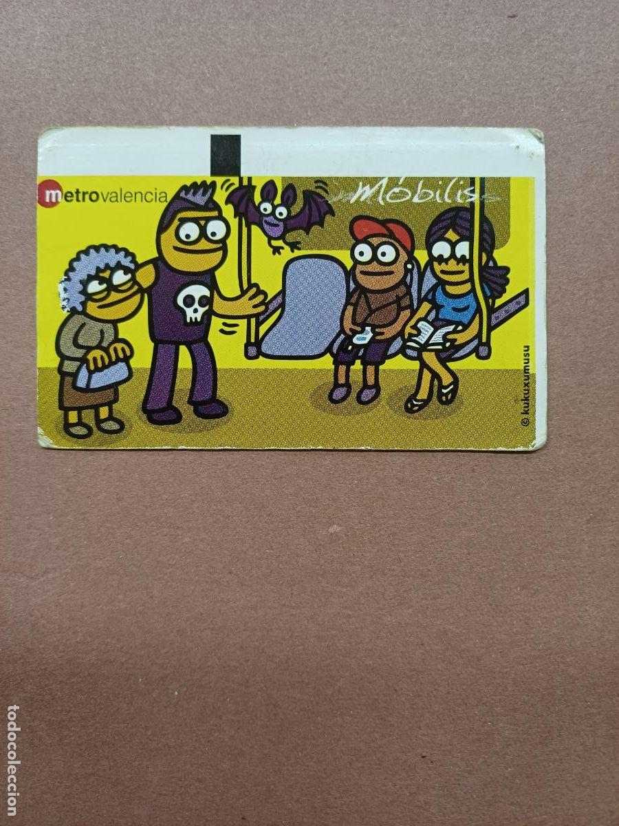 Collectables Transport Tickets: TARJETA TRANSPORTE M&Oacute;BILIS DE METRO VALENCIA. SERIE KUKUXUMUSU